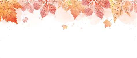 Watercolor Drawing Of Falling Red Leaves In Autumn Season 695467
