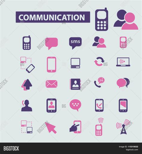Communication Icons Vector And Photo Free Trial Bigstock