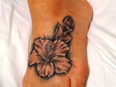 Unique Hawaiian Hibiscus Flower Tattoo Design For Foot Inofashionstyle Com