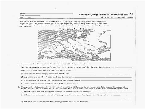 Geography Worksheets High School —