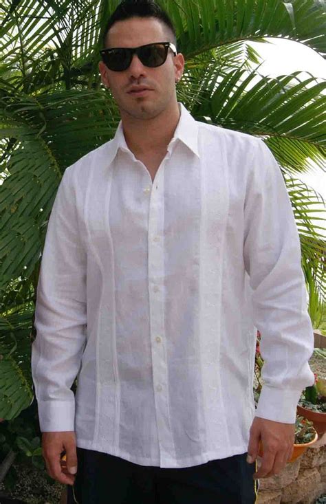 Non Pockets Wedding Guayabera Premium Linen Long Sleeve Mexican Wedding Shirts