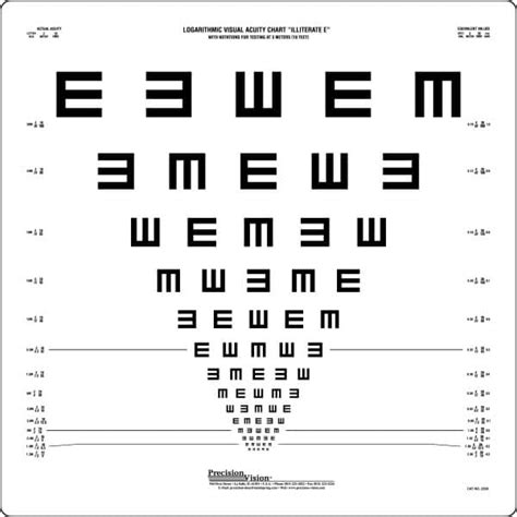 Tumbling E Chart Etdrs 3 Meter 10ft Precision Vision