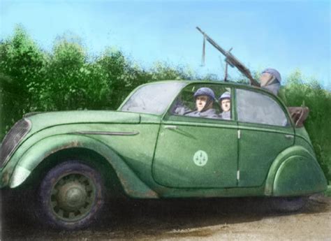 French Army Peugeot 202 With 75x54mm Mac M192429 Around 1939 1940