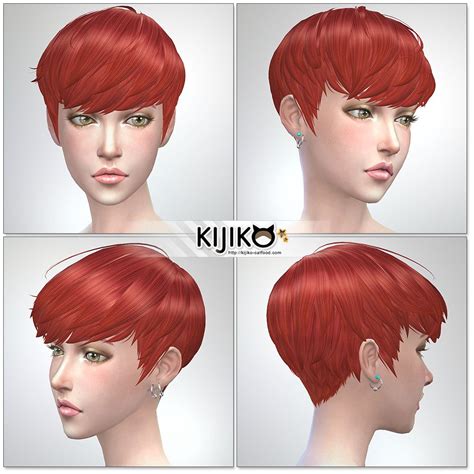 Sims4 Hair For Female Feminine Frame シムズ4髪型 詳細 Sims Hair Short