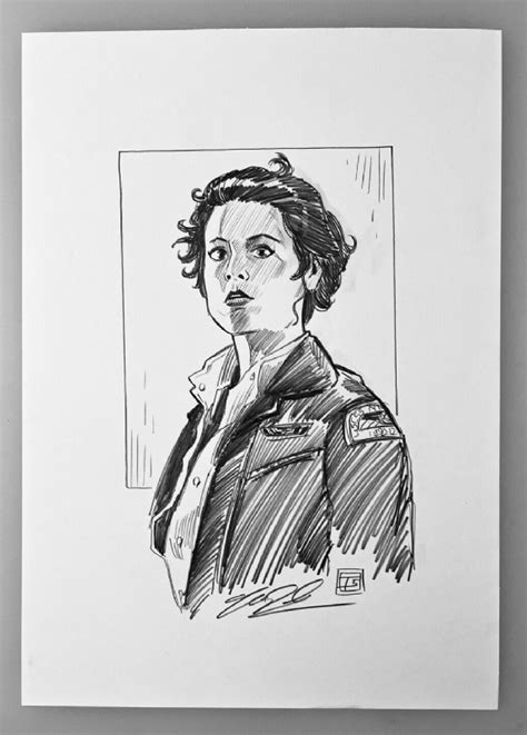 Ellen Ripley In Michael Sands Pinups Comic Art Gallery Room