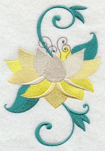 Lotus Towel Embroidered Towel Flower Towel Hand Towel Etsy Machine