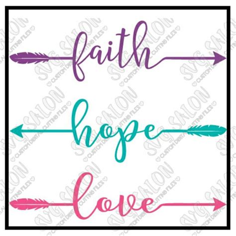 Faith Hope Love Arrow Decal Etsy