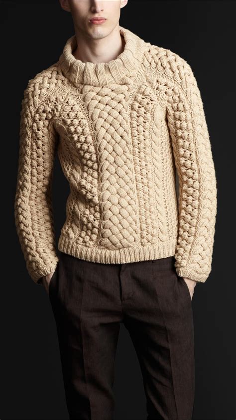 Burberry Prorsum Chunky Cable Knit Knitwear Men Knit Fashion