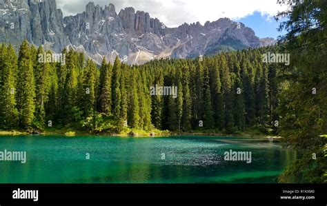 Lago Di Carezza Karersee A Beautiful Lake In The Dolomites Trentino