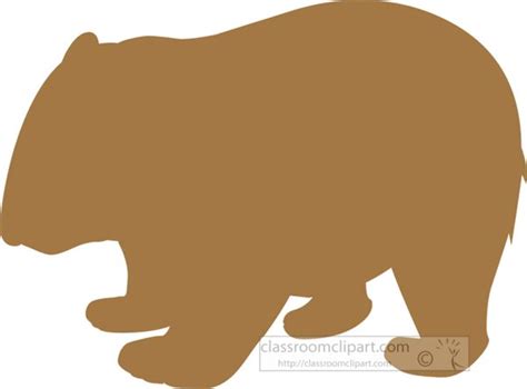 Silhouettes Clipart Marsupial Wombat Silhouette Cutout Classroom