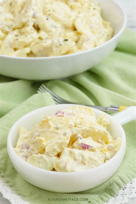 fashioned potato salad  eggs flour   face