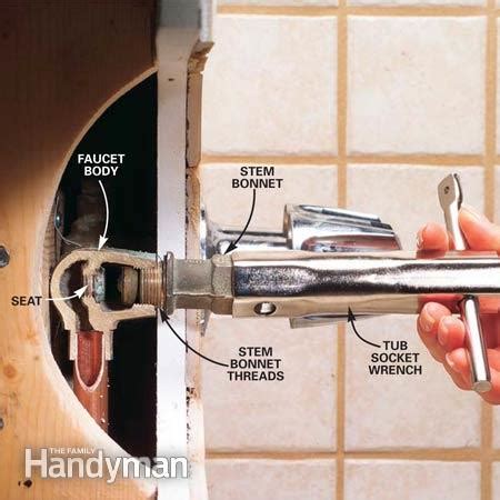 How do you remove bathtub faucet (plumbing, faucet, diy)? plumbing - Stuck bathtub faucet stem - Home Improvement ...