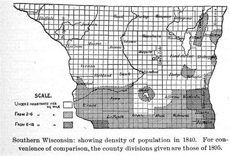 1840 Population Density Of Wisconsin Antebellum Map History