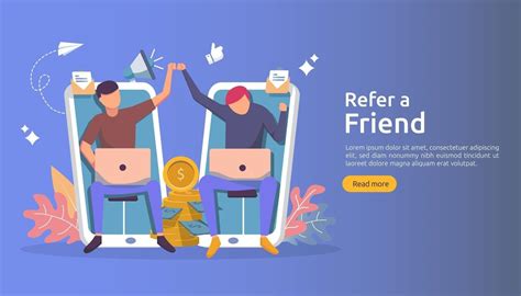 Refer A Friend Affiliate Partnership And Earn Money Marketing Concept