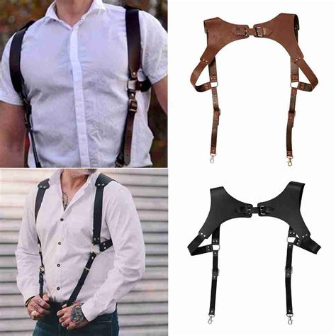 Men Suspenders Adjustable Braces X Back Heavy Duty Clips