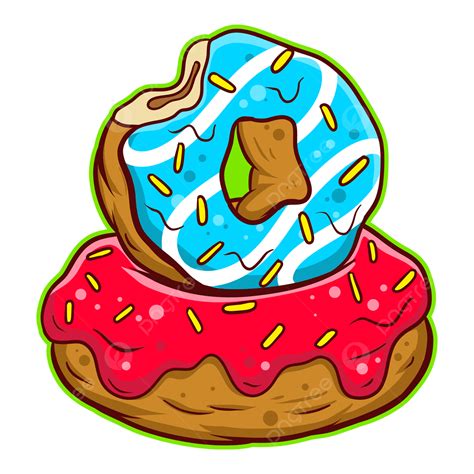 Cartoon Donuts White Transparent Stacked Donuts Cartoon Art