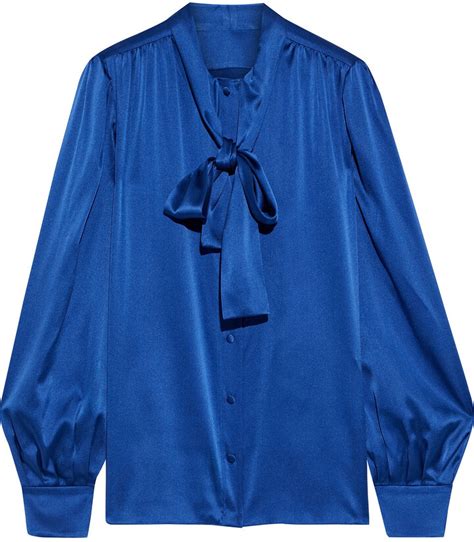 dolce and gabbana pussy bow silk blend satin blouse shopstyle long sleeve tops