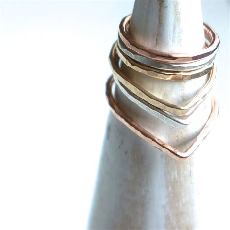 hammered stacking rings wendy faye