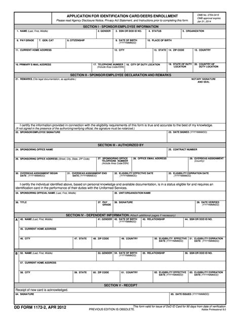 Dd1172 2020 2024 Form Fill Out And Sign Printable Pdf Template