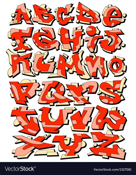 Graffiti Font Alphabet Letters Vector By Serg Wsq Image 1327061