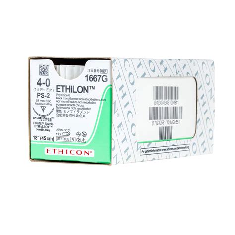 Ethicon Ethilon Nylon Suture 1667g Synthetic Non Absorbable Ps 2 19