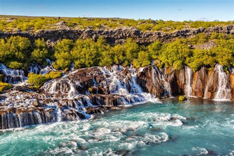 Hraunfossar Waterfall In Iceland Stock Image Image Of Extreme North