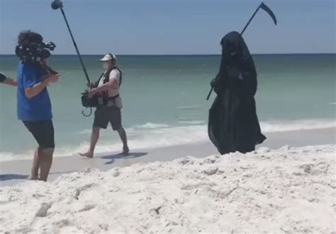 Grim Reaper Visits Florida Beaches To Protest Reopening Amid Covid 19