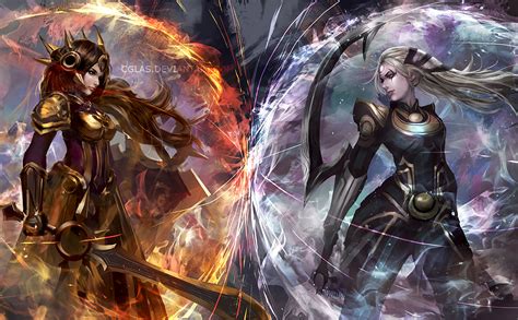 In this group you can share your wallpapers! Video Game League Of Legends Leona Diana Wallpaper