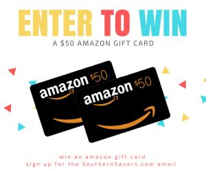 Amazon Gift Card Giveaway Email Giveaway Winners Southern Savers
