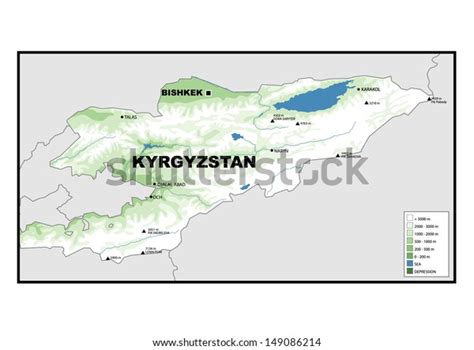Physical Map Kyrgyzstan Stock Illustration 149086214 Shutterstock