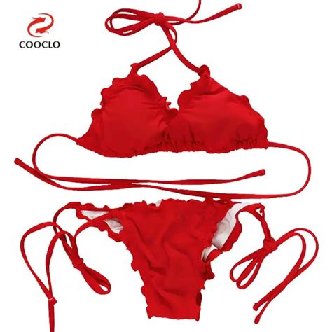 Buy Cooclo Hot Swimsuit 2019 Bikini Set Layered Flower Straps Women Swimwear