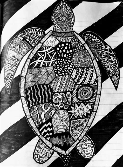Abstract Turtle Zentangles Weltschmerz14 Drawings Illustration