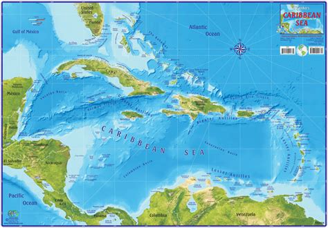Caribbean Sea Guide Map Franko Maps