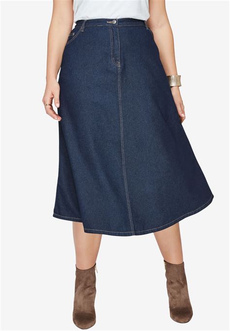 Denim A Line Skirt Plus Size Skirts Roamans