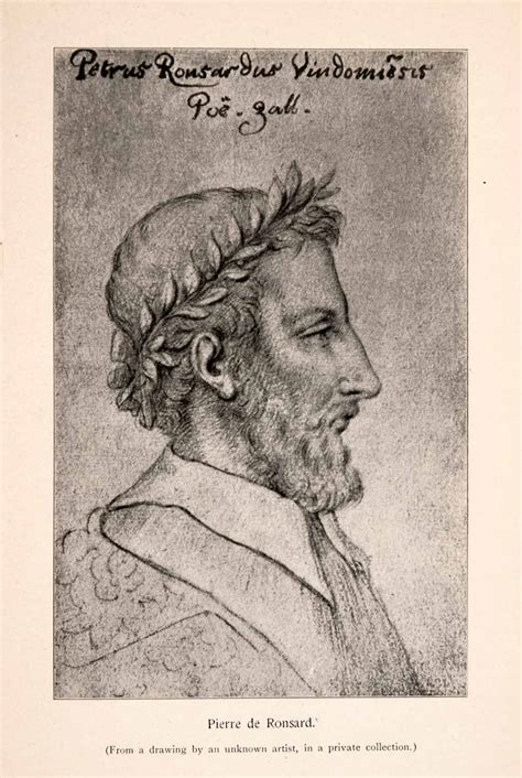 1899 Halftone Print Pierre Ronsard French Poet 16th Century Portrait X