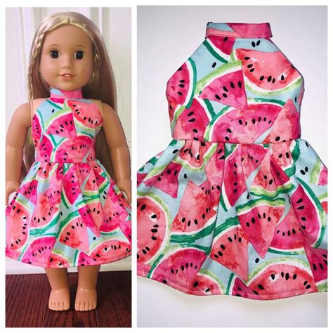 18 doll clothes watermelon halter dress 18 doll dress 18 etsy doll dress doll clothes
