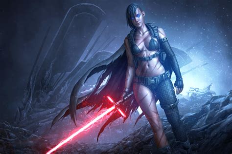 Download Sith Star Wars Woman Warrior Lightsaber Sci Fi Star Wars 4k Ultra Hd Wallpaper By Tek Tan