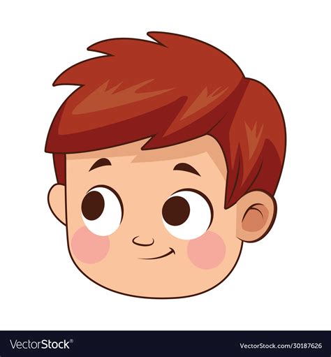 Cute Little Boy Head Avatar Character Royalty Free Vector