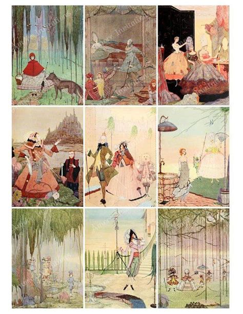 Printable Vintage Fairy Tales Digital Collage Sheet Images Etsy