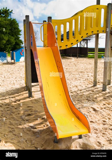 Slide In Childrens Playground Stock Photo Alamy