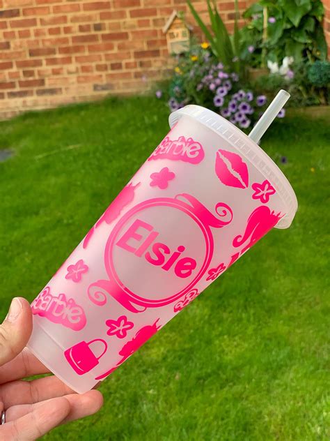 The Barbie Frosted Tumbler Personalised Barbie Cold Cup Etsy