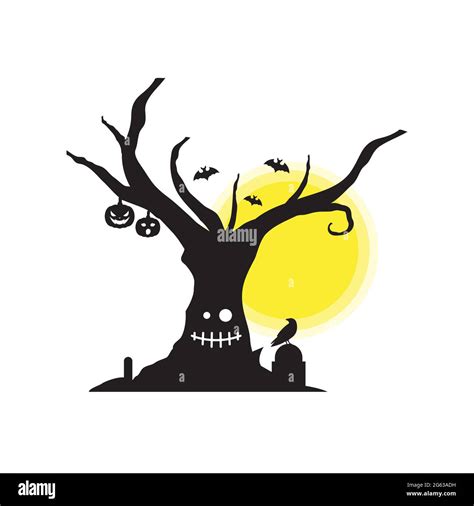 Halloween Tree For Your Design For The Holiday Halloween Vector