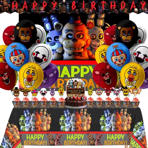 Buy Nelton Birthday Party Supplies For Fnaf Includes Banner Backdrop Cake Topper 24