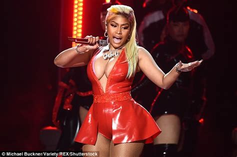 Nicki Minaj Flashes Major Cleavage In Sheer Mini Dress At Bet Awards
