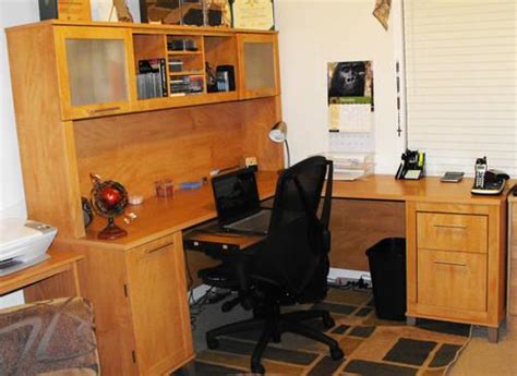 Office Furniture Large L Shaped Computer Desk With Hutch