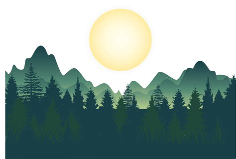 Forest Wallpaper Night Deep Forest Mountains Vector Png Download