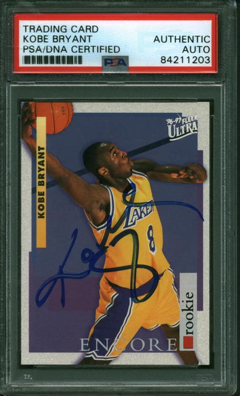 Get the best deals on rookie kobe bryant single basketball trading cards. Lot Detail - Kobe Bryant ULTRA-RARE Signed 1996-97 Fleer Ultra Encore Rookie Card (PSA/DNA ...