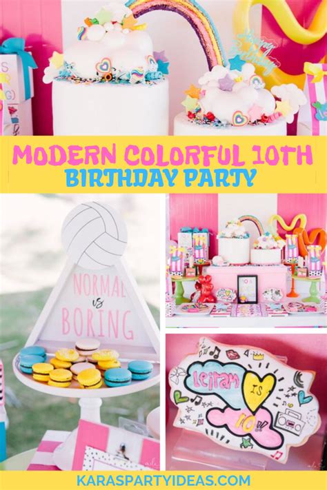 Karas Party Ideas Modern Colorful 10th Birthday Party Karas Party Ideas