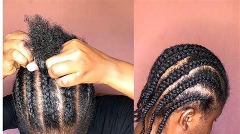 Easy Cornrow Tutorial For Beginners On Short Natural Hair Youtube