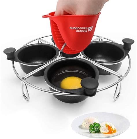Modern Innovations Stainless Steel 4 Cup Egg Poacher Tray